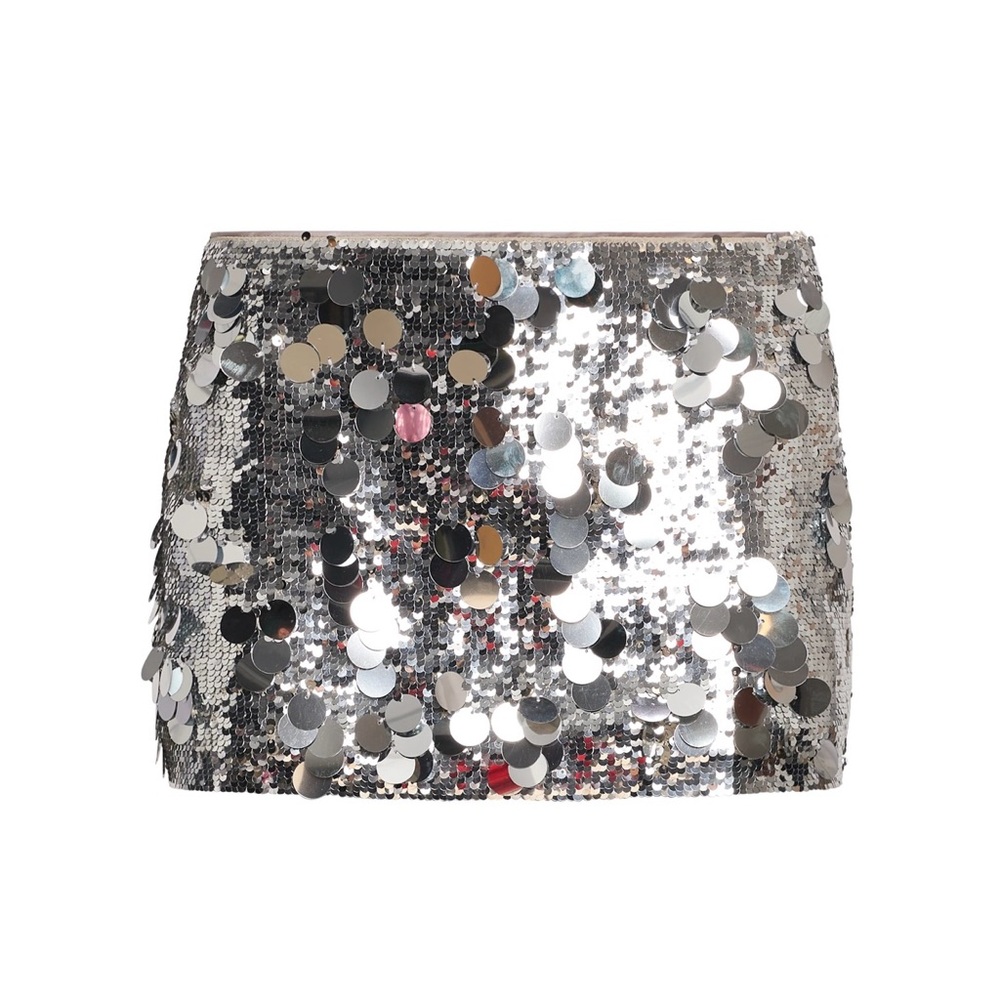 Danielle Guizio Low Rise Paillette Skirt